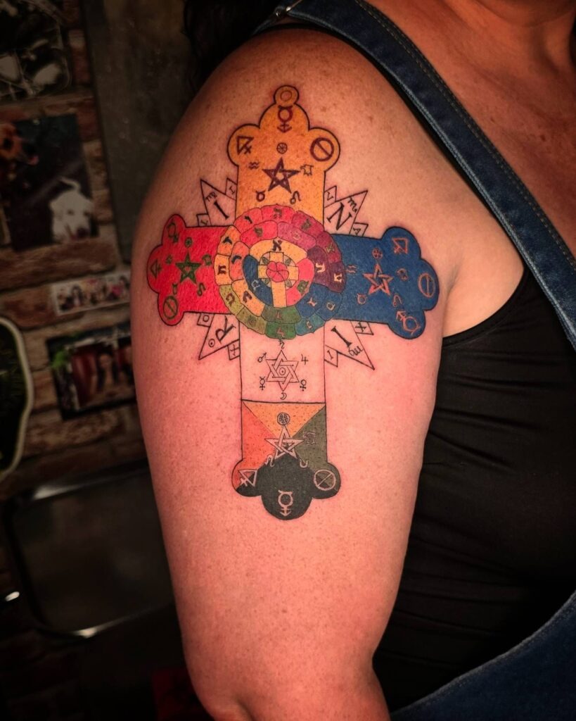 Baroque Cross Tattoo Design