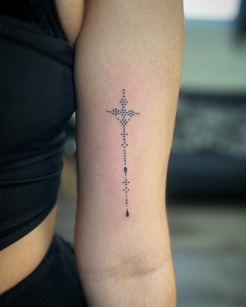 Bold Brushstroke Cross Tattoo Design