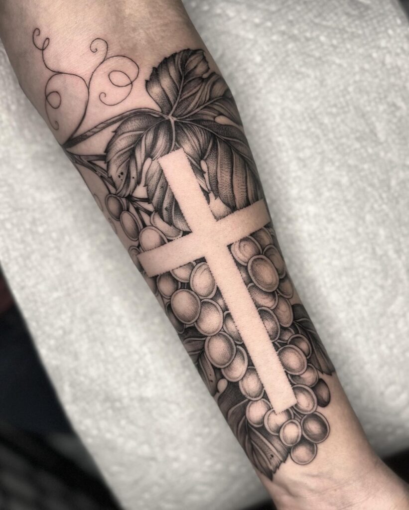 Courage Cross Tattoo Design