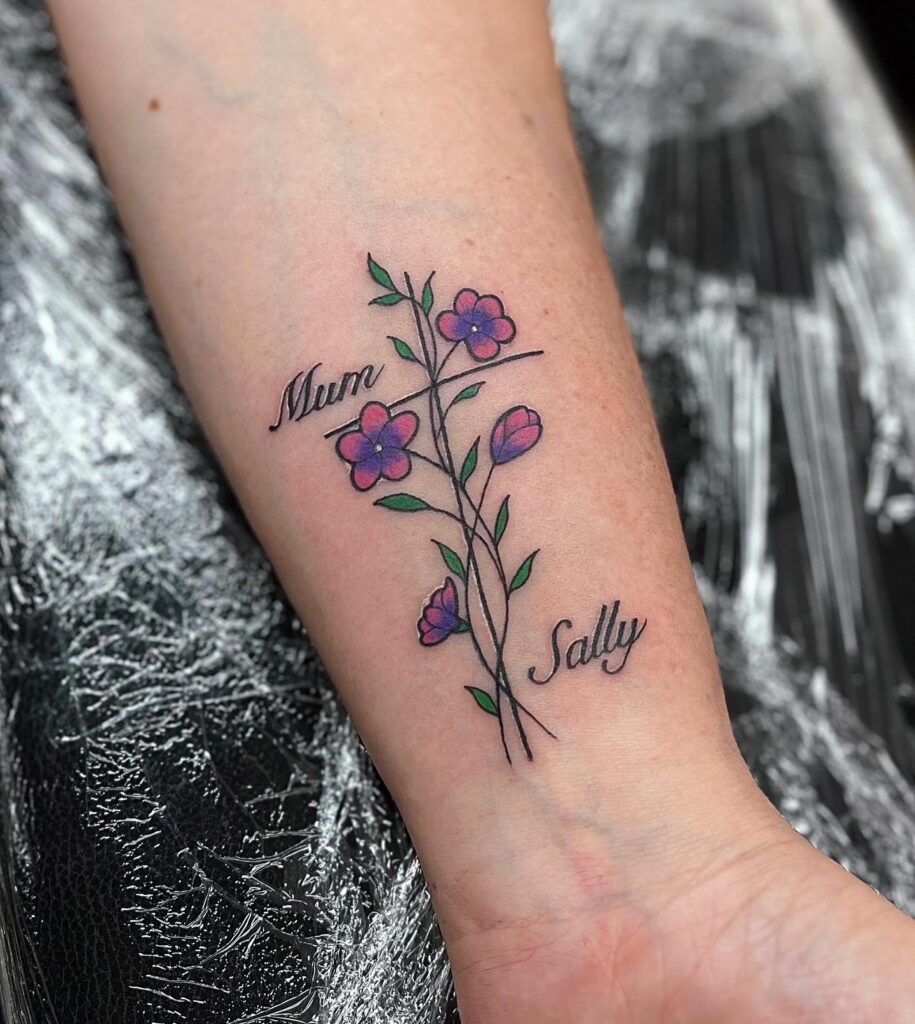 Floral Elegance Cross Tattoo Design