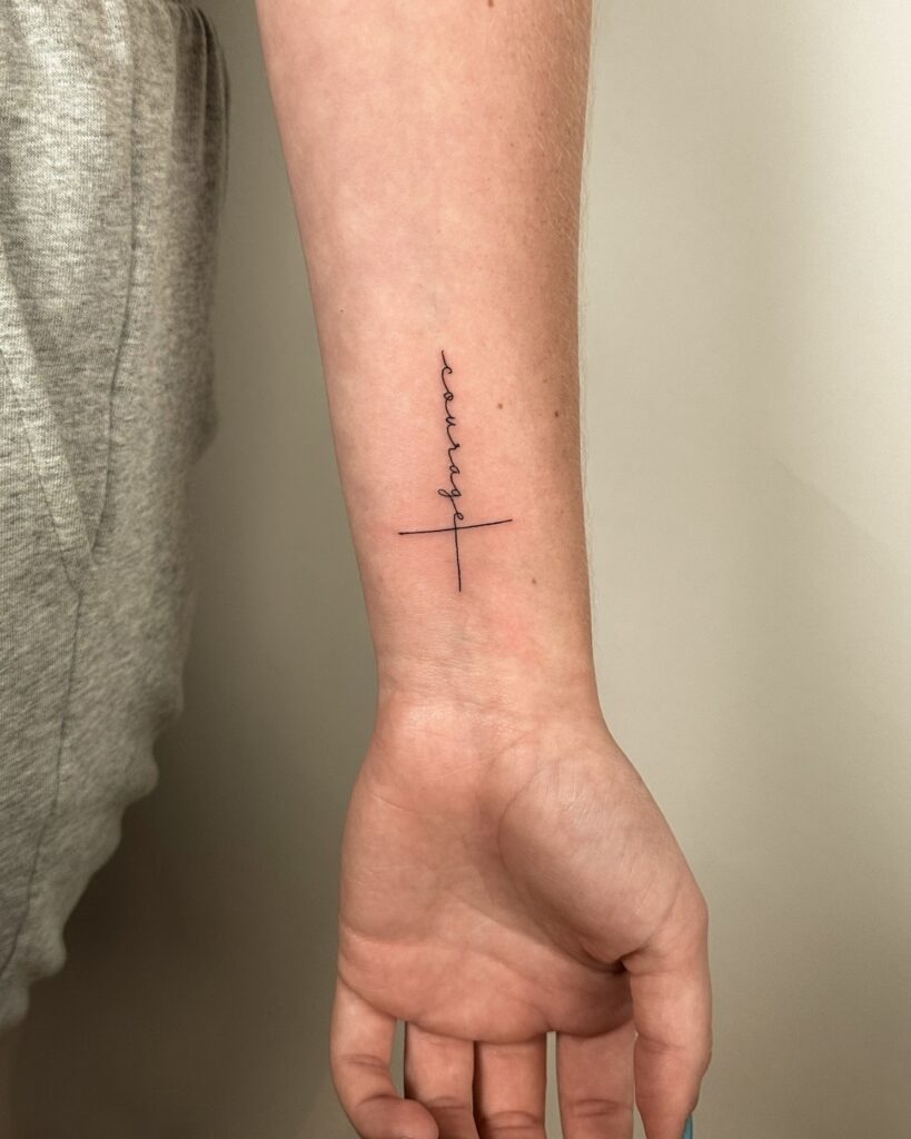 Guiding Hands Cross Tattoo Design