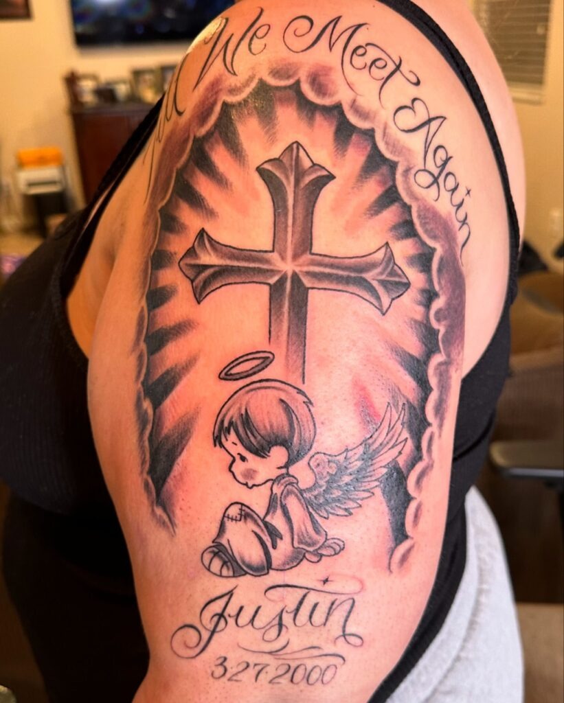 Rosary & Cross Unity Tattoo Design