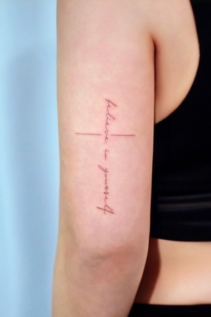 Rosy Embrace Cross Tattoo Design