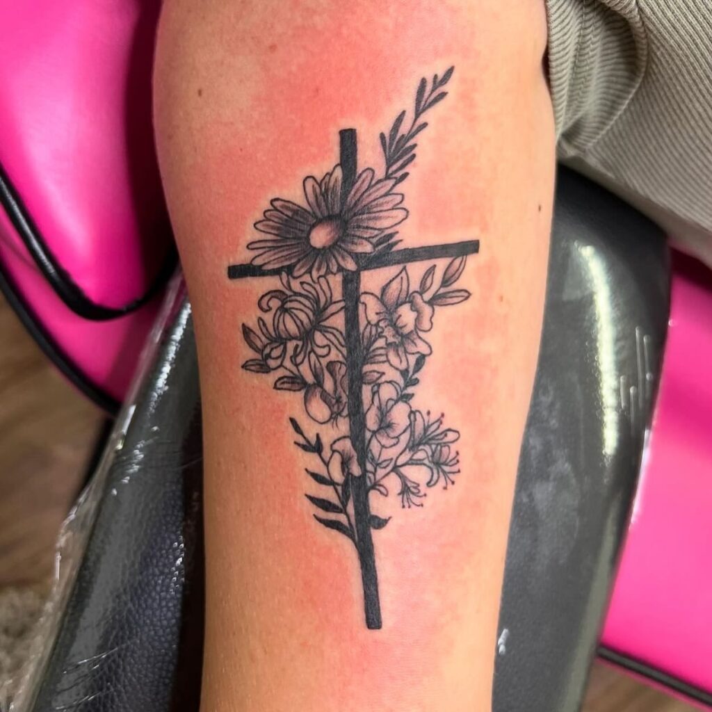 Victorian Cross Tattoo Design