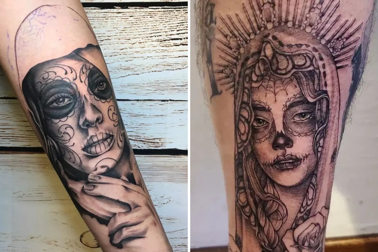31+ Women Dia De Los Muertos Tattoo Ideas & Inspiration Featured Lookbook Collage