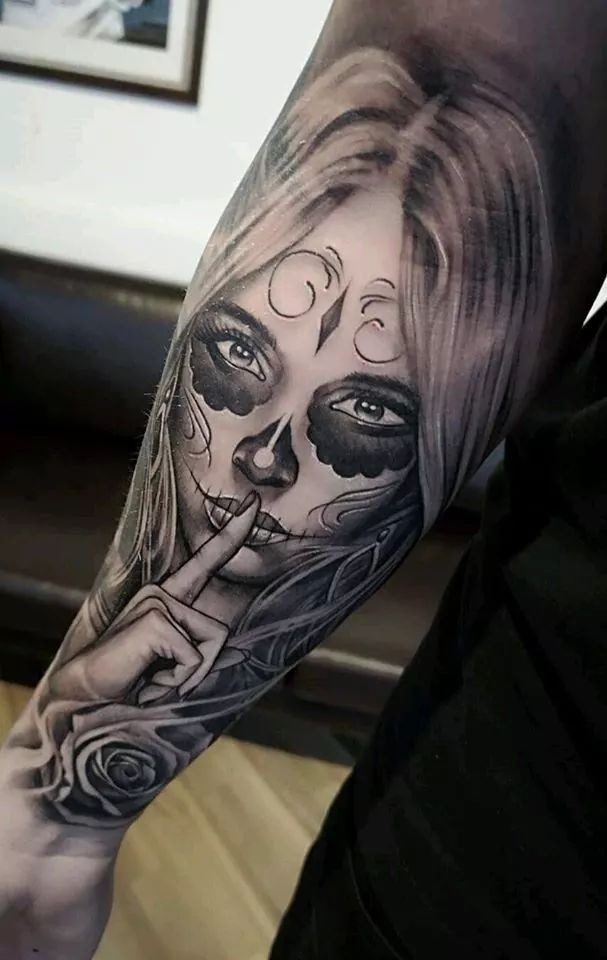 The Mysterious Masked Woman Tattoo Design