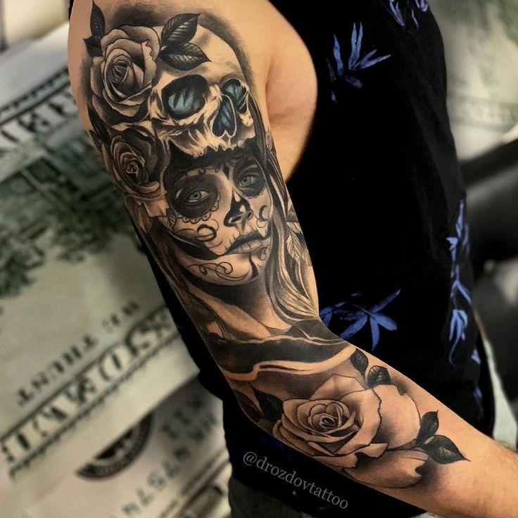 The Regal Skull Lady Tattoo Design
