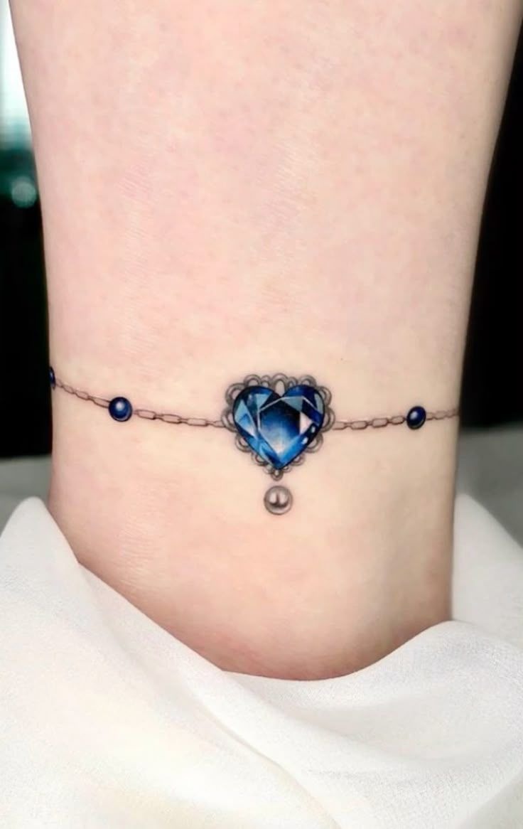 Hyper-Realistic Blue Diamond Tattoo Tattoo Design