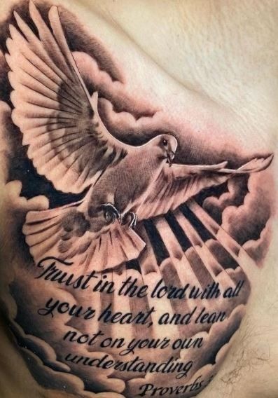 Biblical inspiration with a dove Tattoo Design