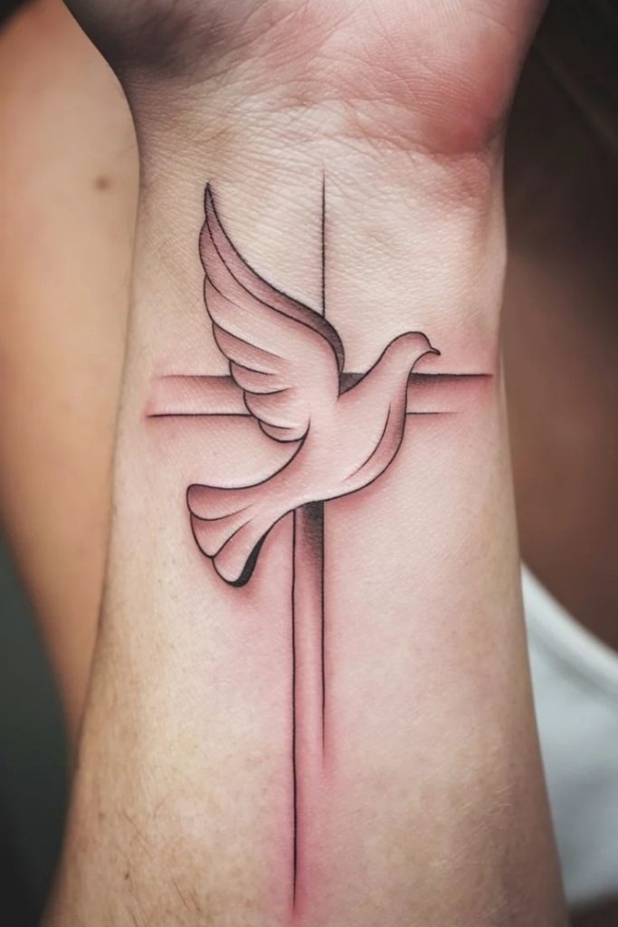 Crossed Dove Wrist Tattoo Tattoo Design
