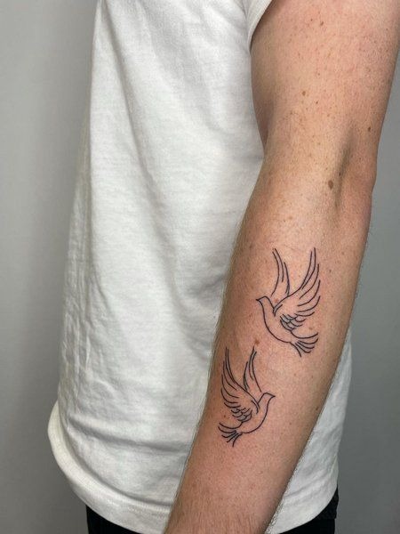 Matching doves (outer arm) Tattoo Design