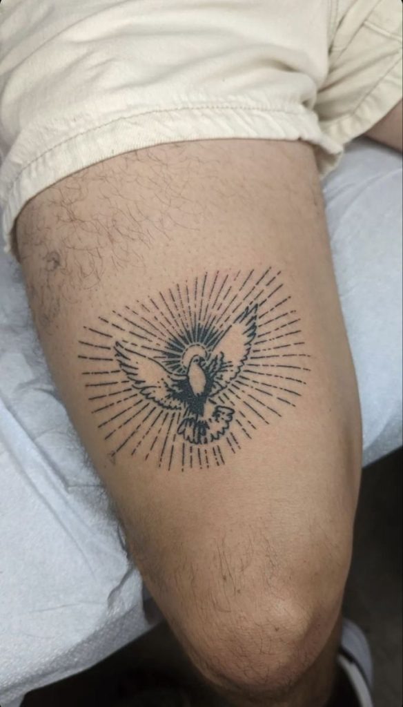 Radiant Dove Tattoo Design