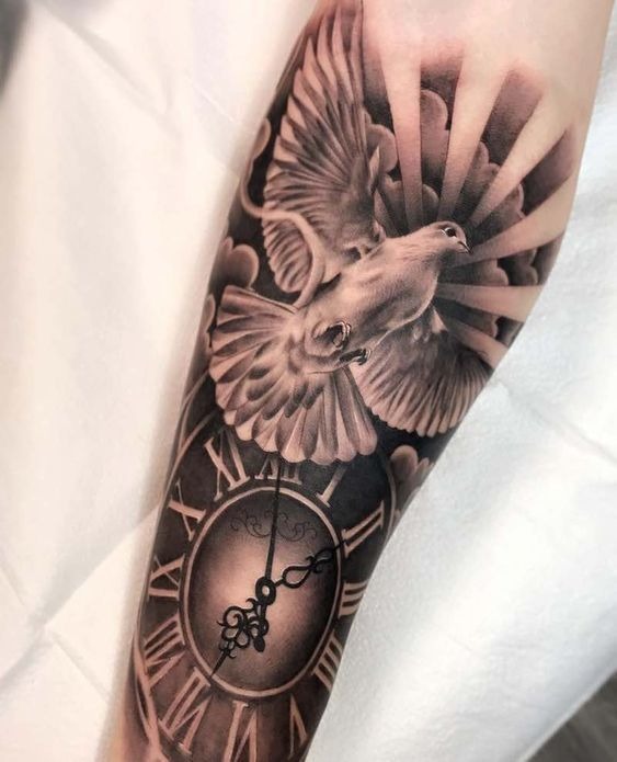 Time & Flight: A complete story in ink Tattoo Design