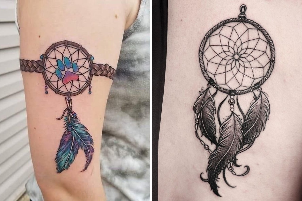 32+ Women Dream Catcher Tattoo Ideas & Inspiration Featured Lookbook Collage