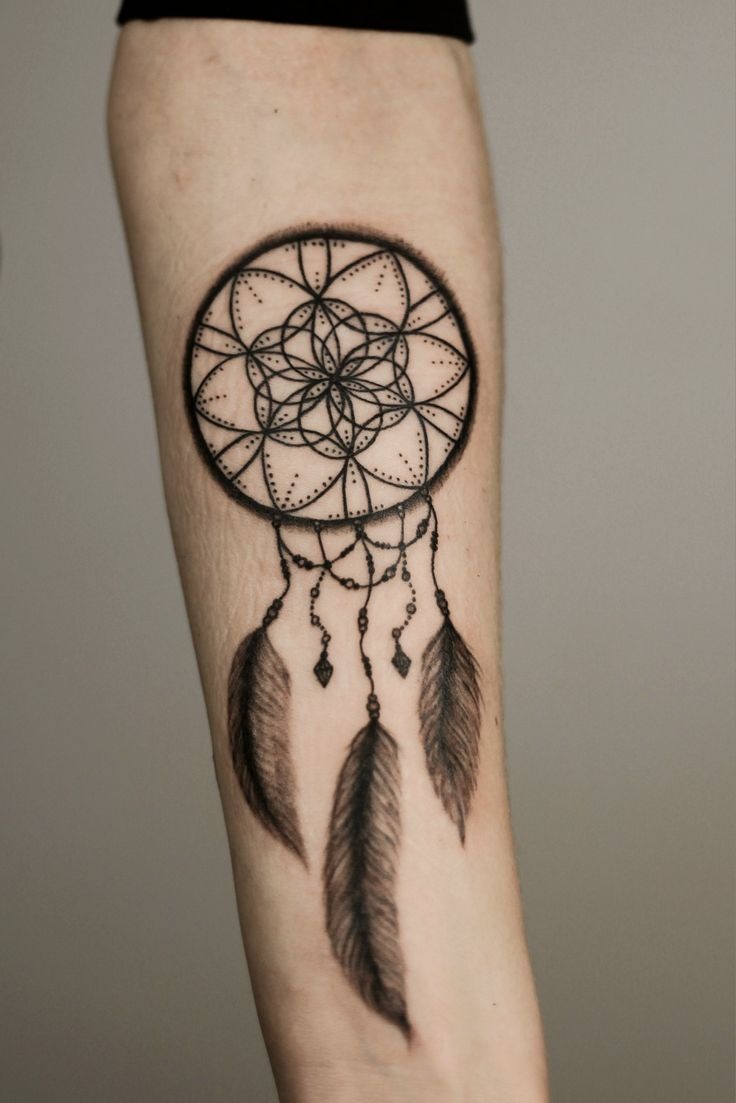 Green Beaded Dream Catcher Tattoo Tattoo Design