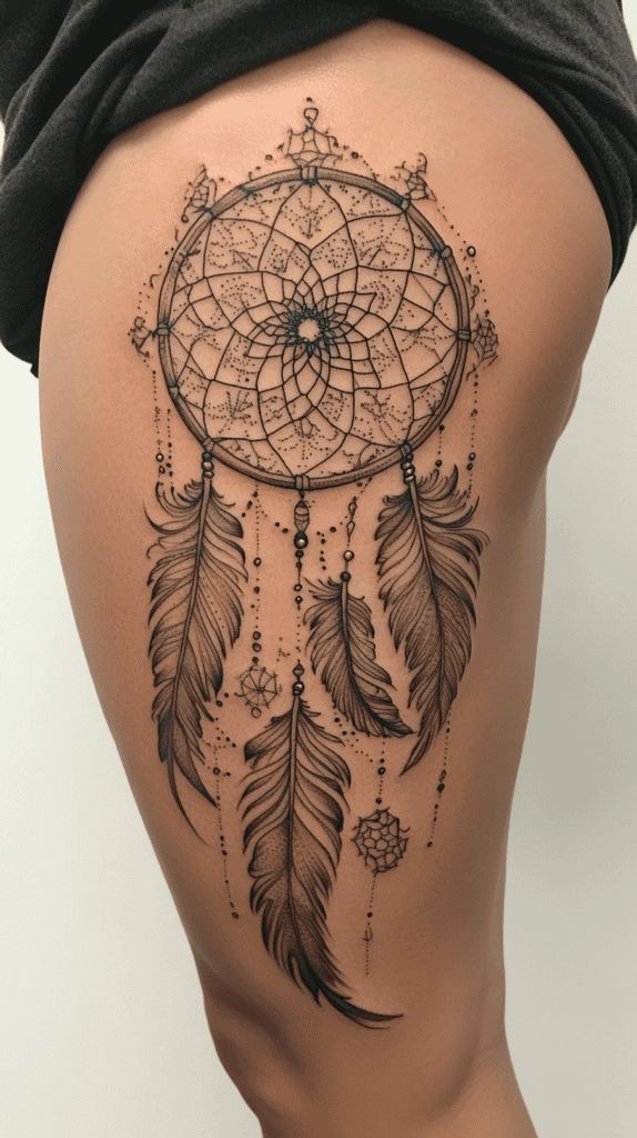 Mandala Dream Catcher Elegance Tattoo Design