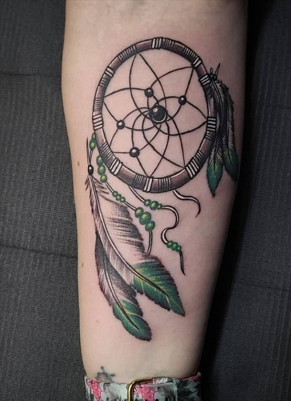 Paw Print Dream Catcher Tribute Tattoo Design