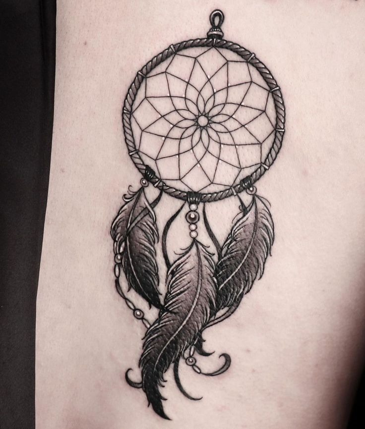 Soft Fine Line Dream Catcher Tattoo Design