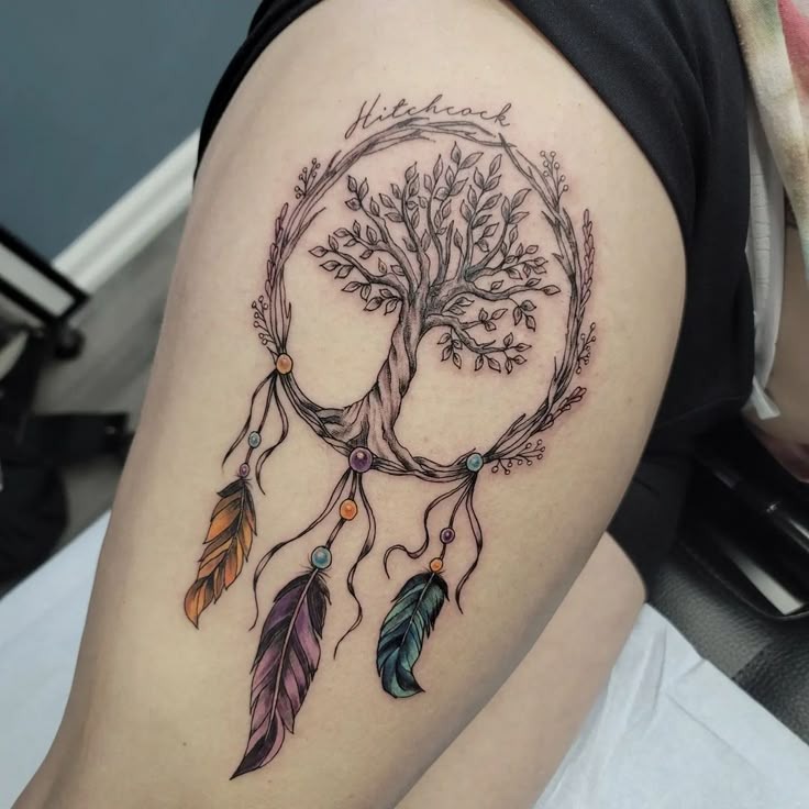 Tree of Life Dream Catcher Tattoo Design