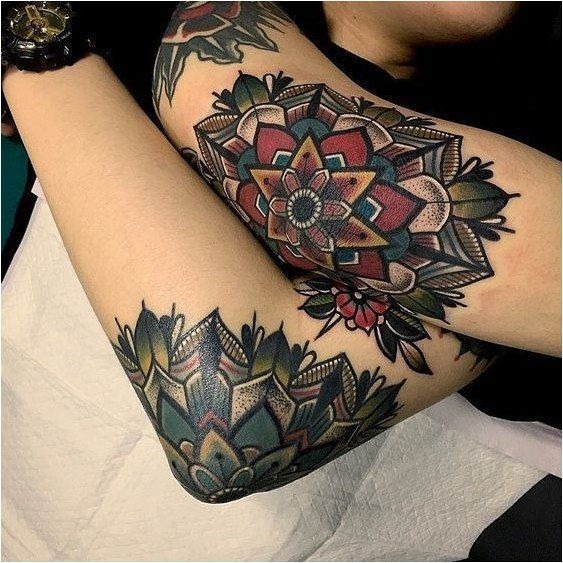 Folklore Floral Cluster Along the Side Tattoo Design