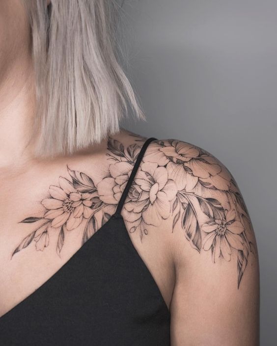 Delicate Floral Arrangement Tattoo Design