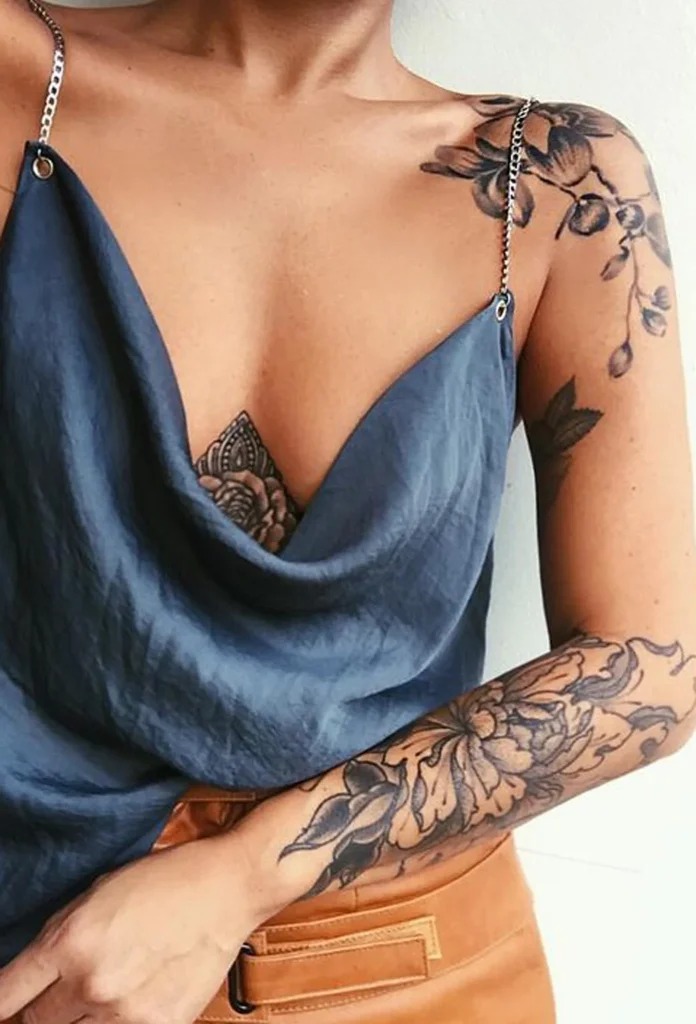Intricate Floral Cluster Tattoo Design