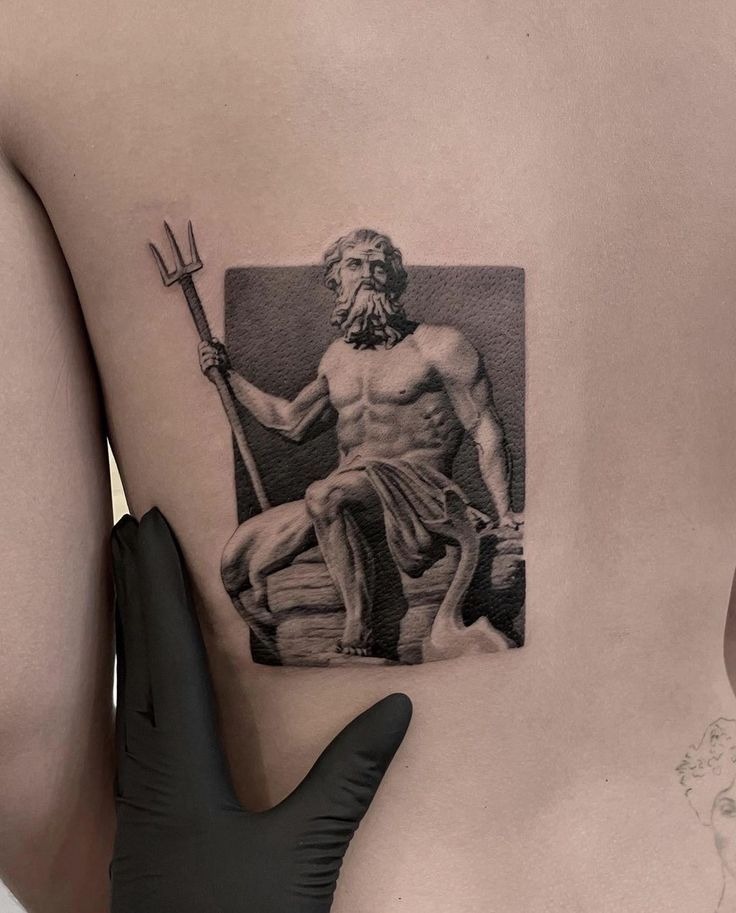 Classical Poseidon Sculpture Tattoo Tattoo Design