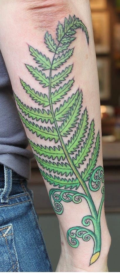 Bright Green Fern Tattoo Tattoo Design