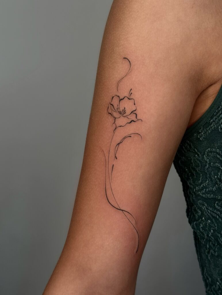 Delicate Poppy Arm Tattoo Tattoo Design