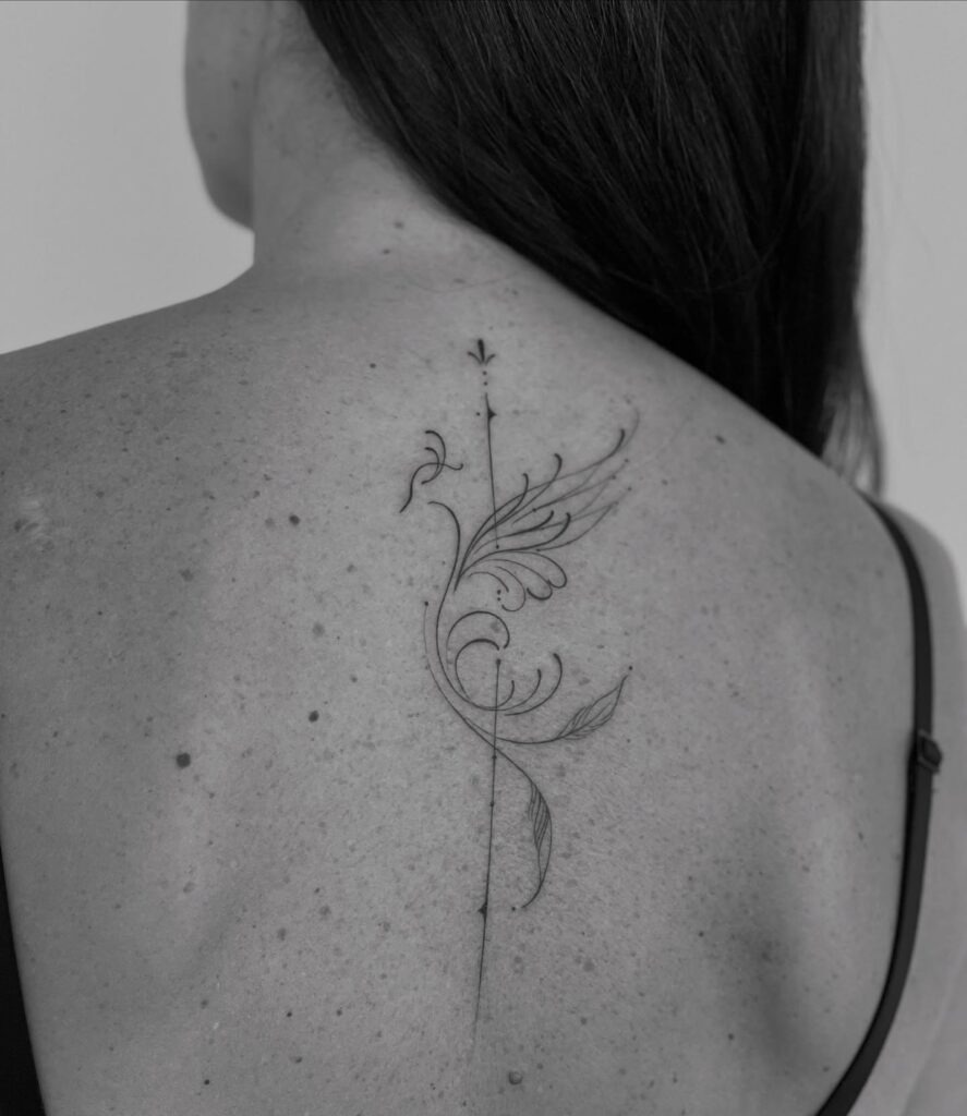 Elegant Phoenix Back Tattoo Tattoo Design