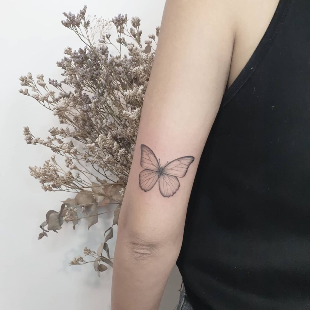 Fine Line Butterfly Tattoo Tattoo Design