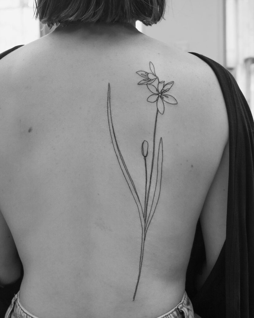 Minimalist Floral Back Tattoo Tattoo Design