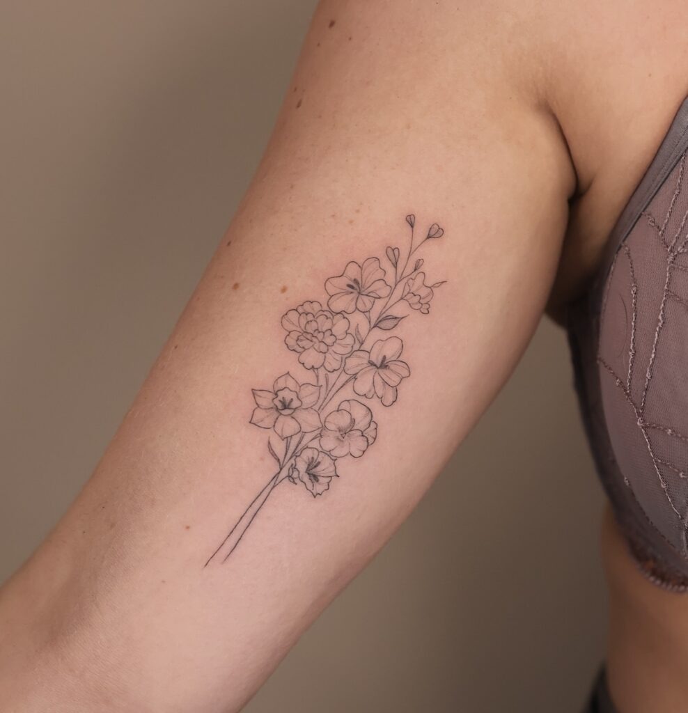 Minimalist Flower Stem Tattoo Tattoo Design