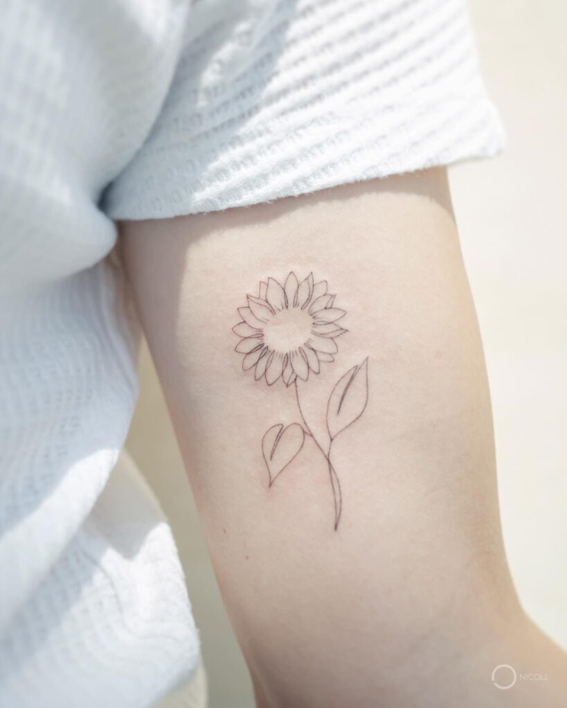 Minimalist Sunflower Tattoo Tattoo Design