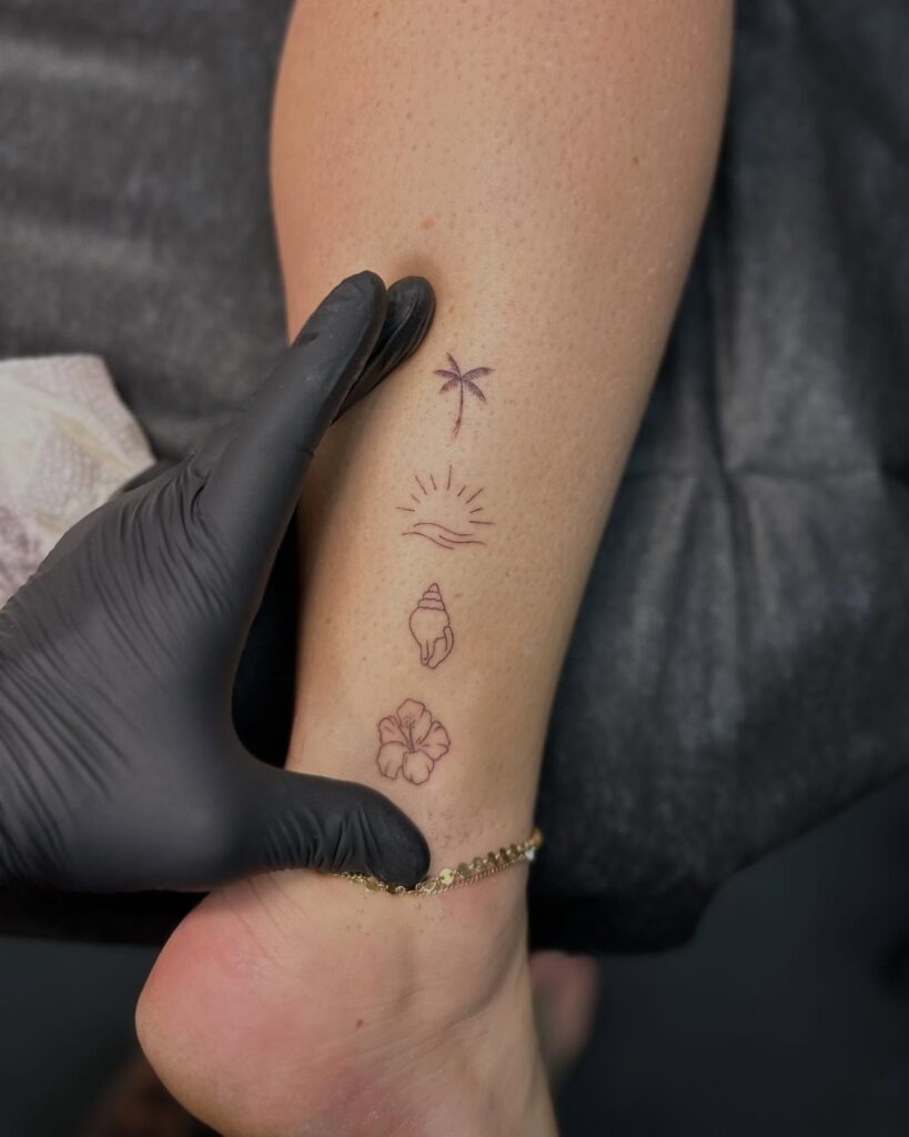 Tropical Vacation Symbols Tattoo Tattoo Design