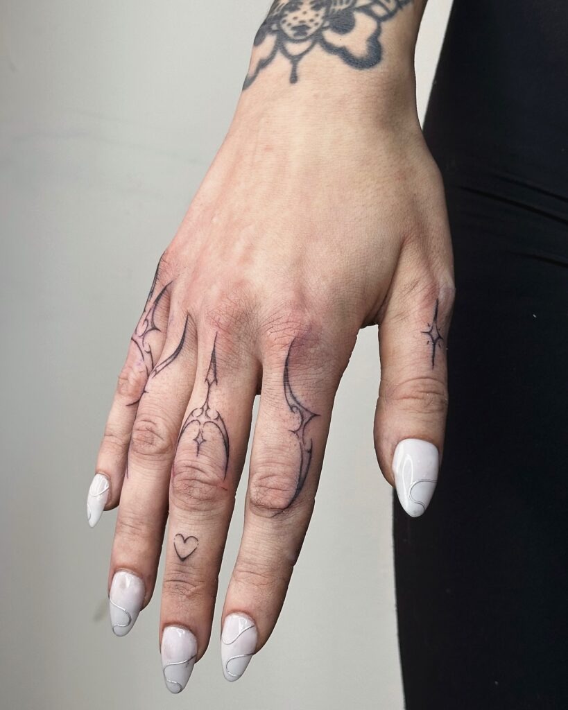 Abstract Gothic Finger Tattoos Tattoo Design