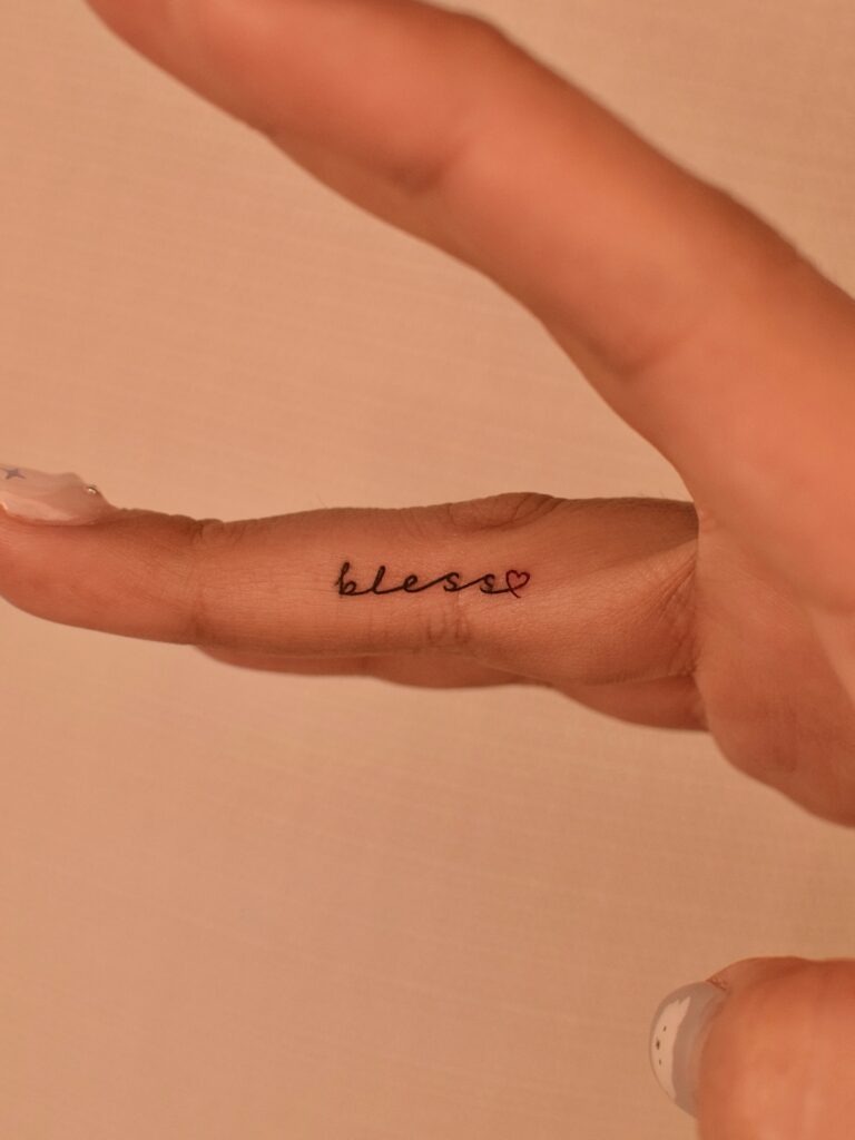 Bless Finger Tattoo Tattoo Design