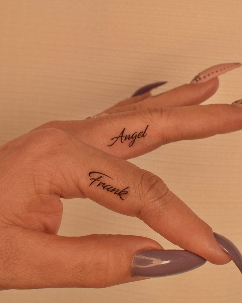 Couple Name Finger Tattoos Tattoo Design