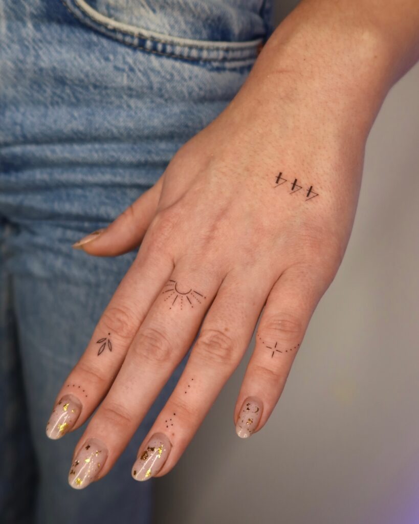 Minimalist 444 and Cosmic Finger Tattoos Tattoo Design