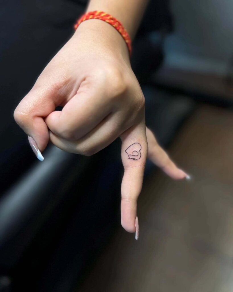 Overlapping Hearts Finger Tattoo Tattoo Design