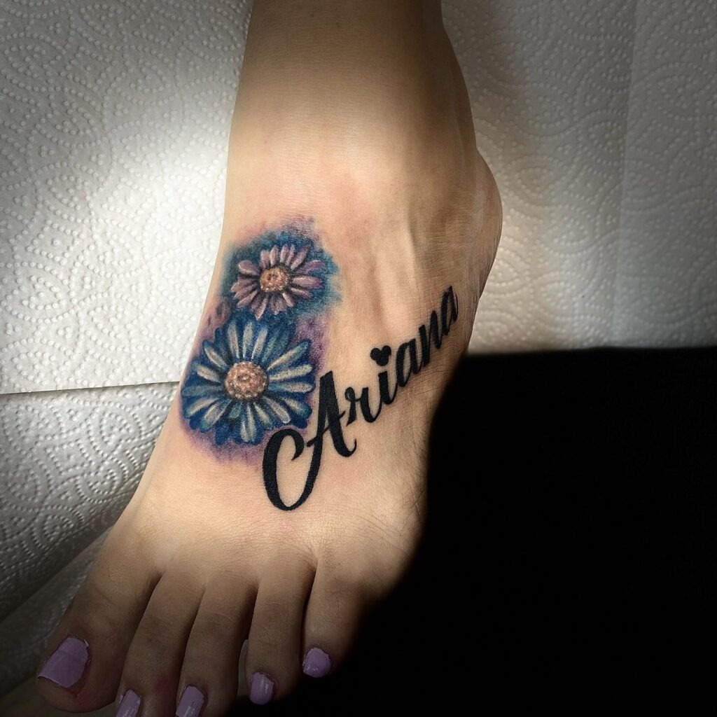 Beautiful Pink Peony Foot Tattoo Tattoo Design