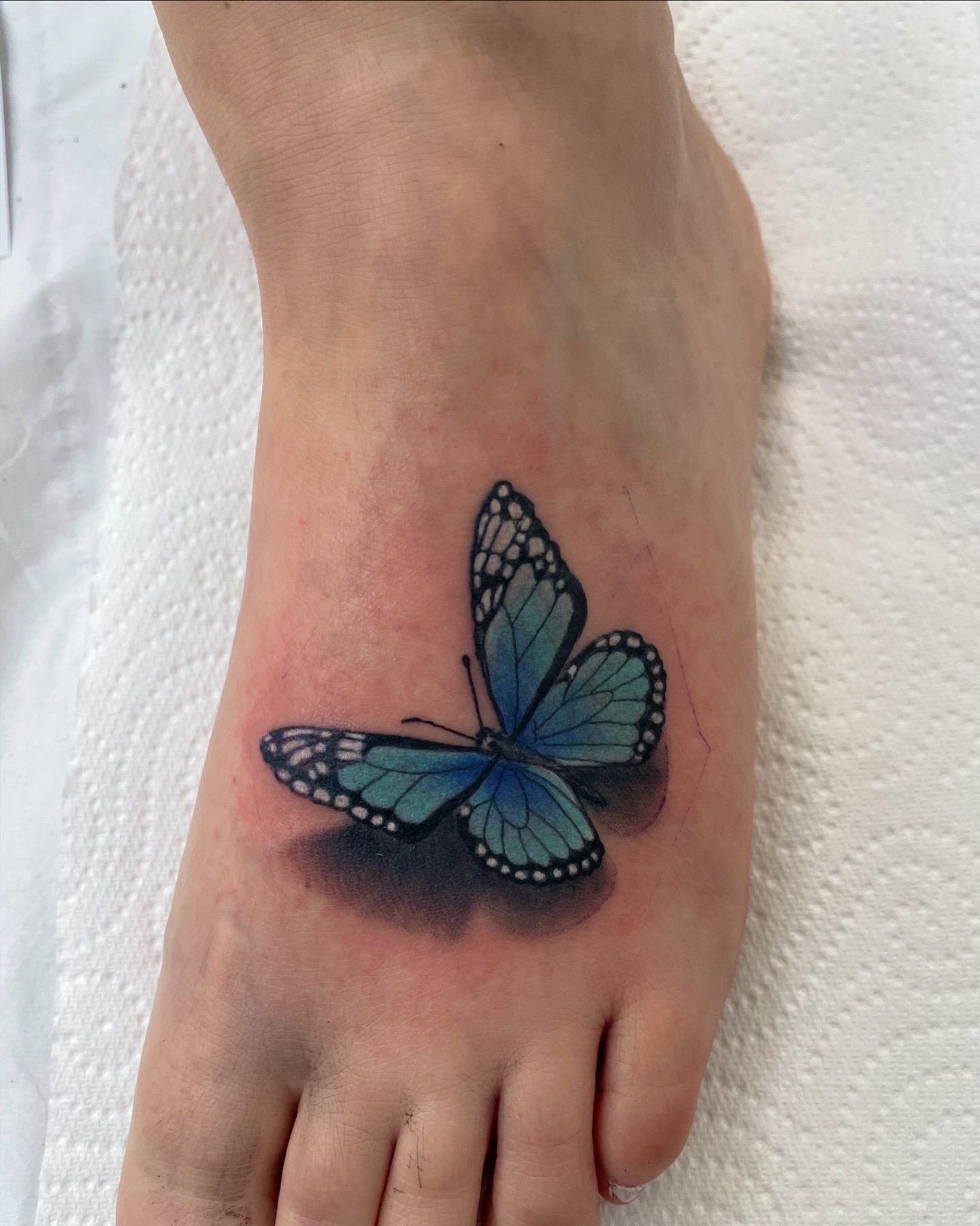 Black and Grey Butterflies Foot Tattoo Tattoo Design