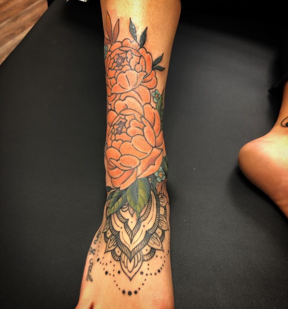 Dual Foot Mandala Dotwork Tattoo Tattoo Design