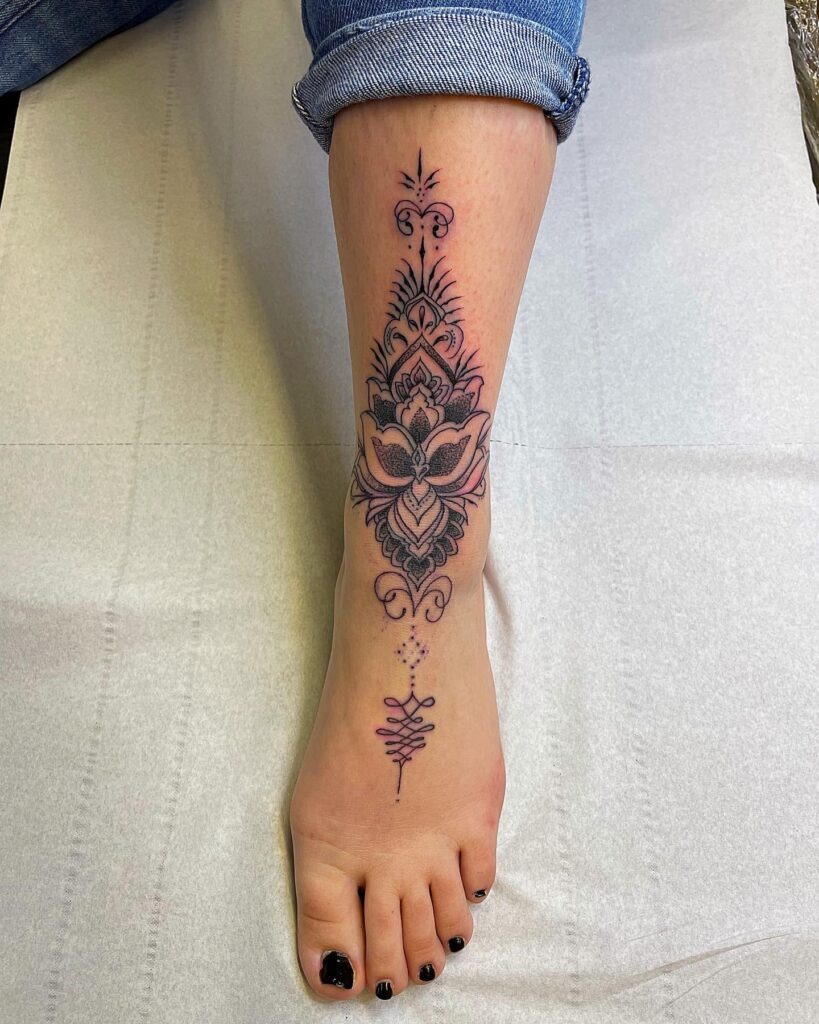 Elegant Ornamental Foot Tattoo Tattoo Design