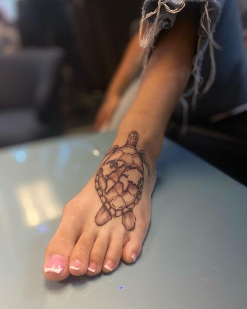 Gothic Planchette and Cat Skull Foot Tattoos Tattoo Design