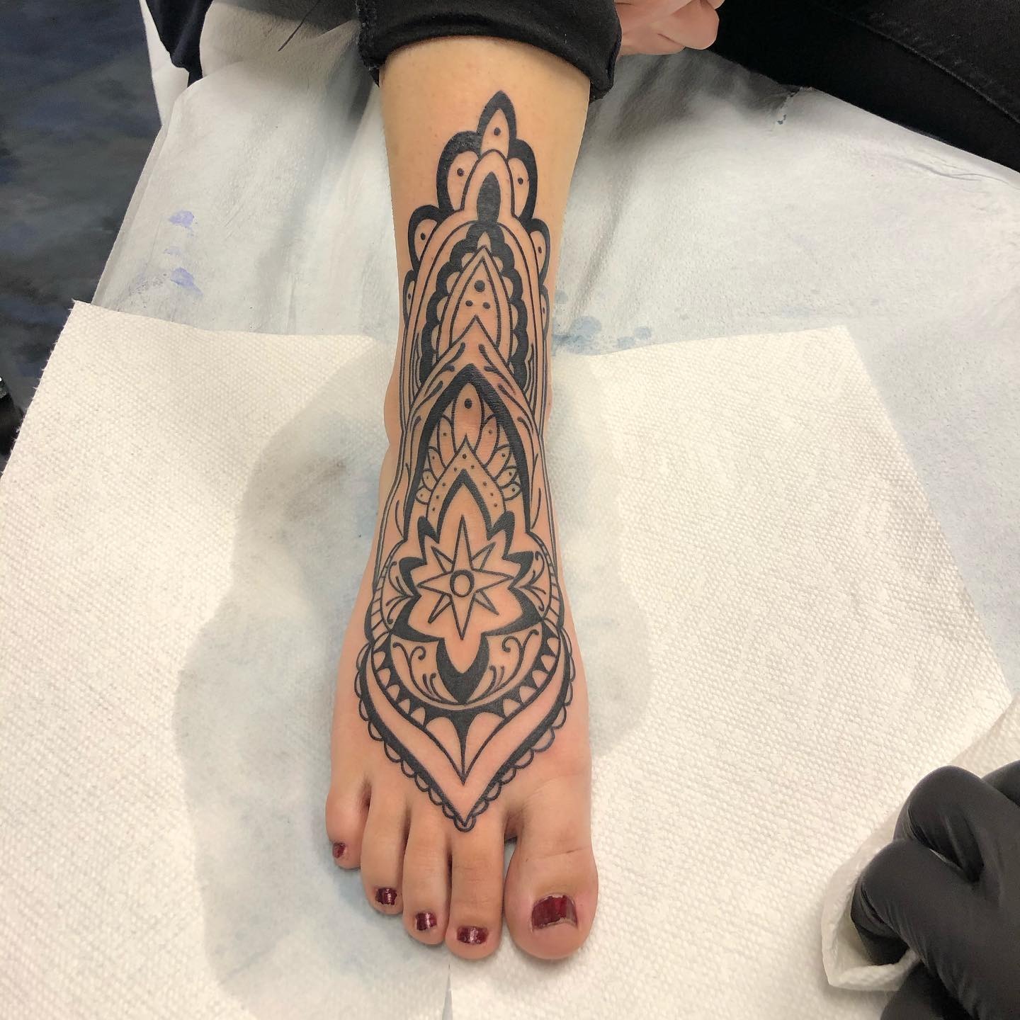 Polish Heritage-Inspired Floral Foot Tattoos Tattoo Design