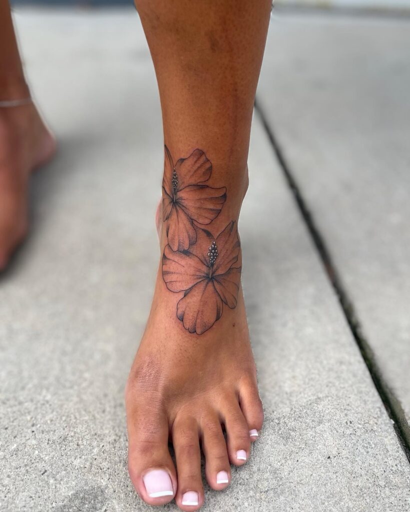 Realistic Blue Butterfly Foot Tattoo Tattoo Design