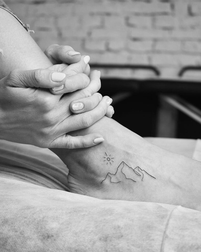 Skull and Chain Mace Foot Tattoo Tattoo Design