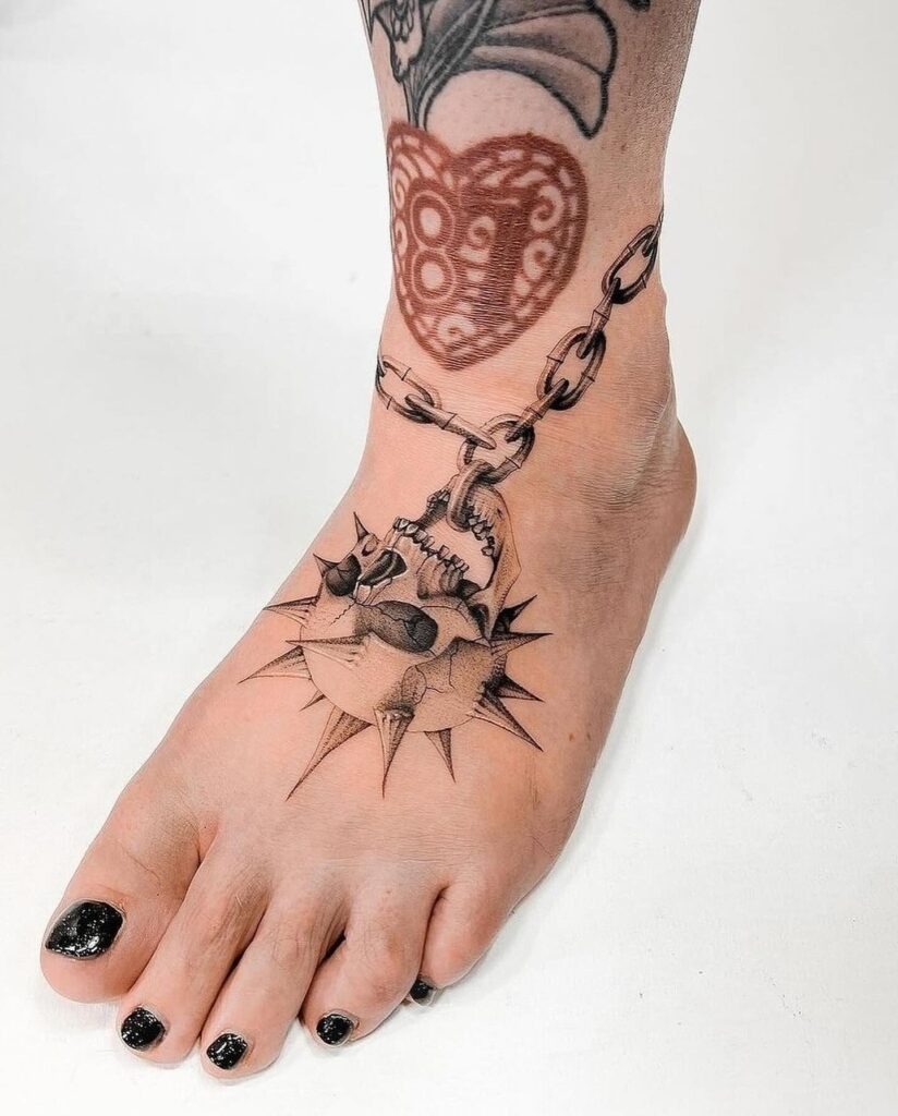 Sun and Moon Complementary Foot Tattoos Tattoo Design