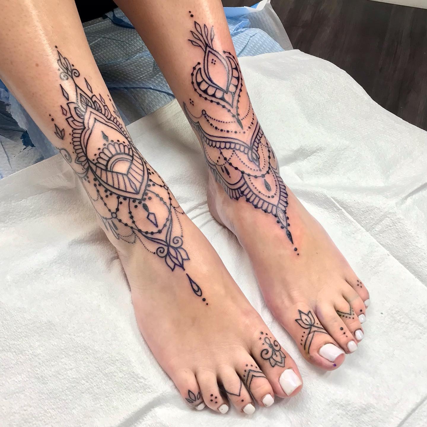 Vibrant Sugar Skull Foot Tattoo Tattoo Design